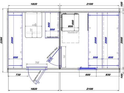 1820х2100 вход слева
