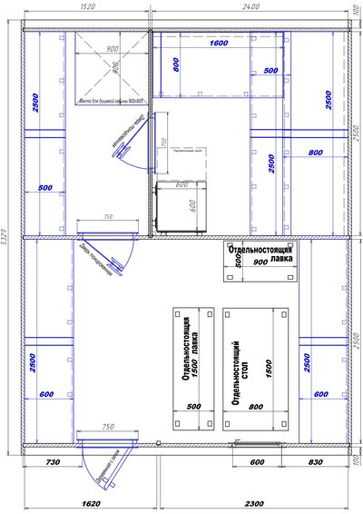 1520х2400-1620х2300 вход слева