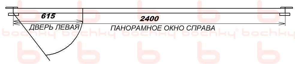 Окно справа с левой дверью