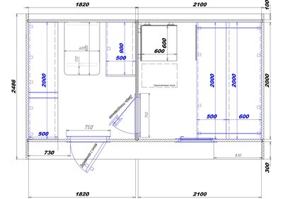 1820х2100 вход слева