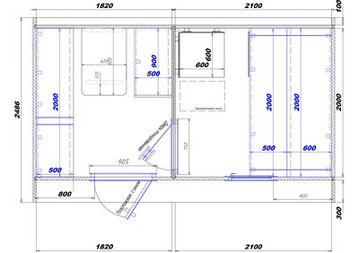 1820х2100 вход слева