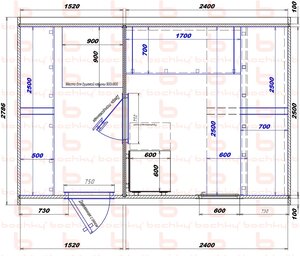 1520х2400 вход слева (душ)