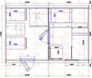 2020х1900 вход слева (душ) 2п