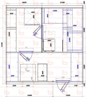 1820х2100-2400х1520 вход справа печь у среднего донышка