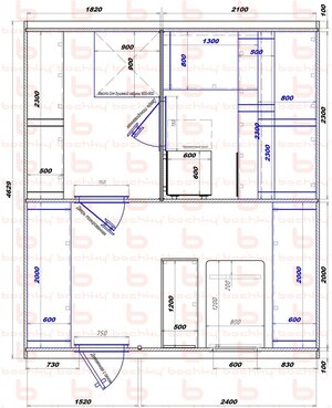 1820х2100-1520х2400 вход слева печь у среднего донышка