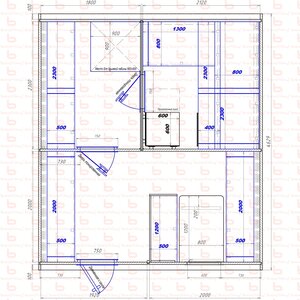 1800х2120-1920х2000 вход слева печь у среднего донышка (2 стола) Вар 2